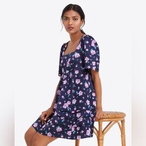 Draper James Crushed Satin Floral Dress - XS